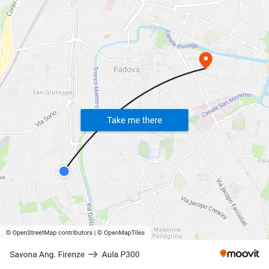 Savona Corner Florence to P300 Hall map