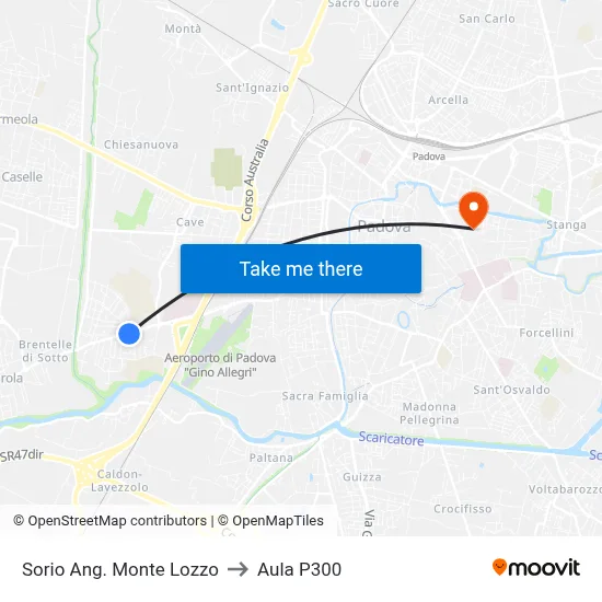 Sorio Corner Monte Lozzo to P300 Hall map