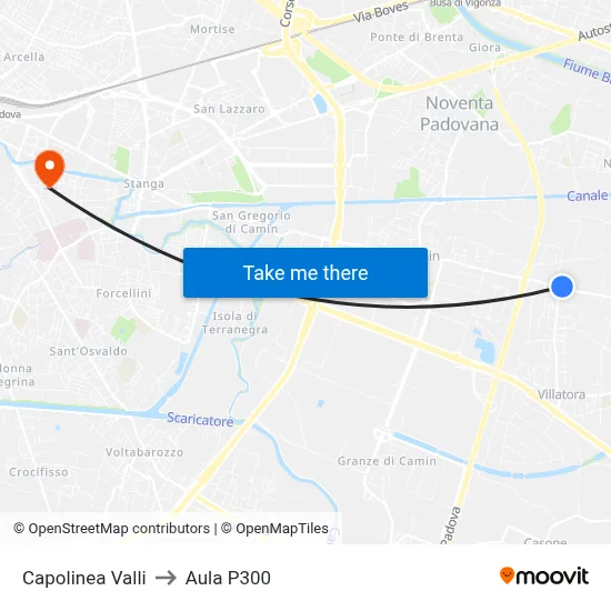 Valli Terminal to P300 Hall map