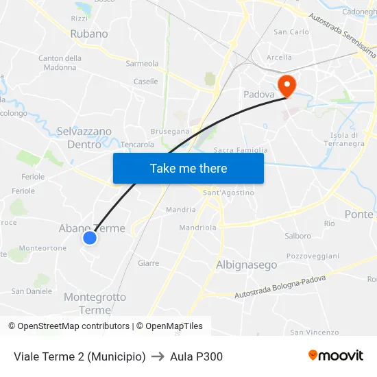Terme Avenue 2 (Town Hall) to P300 Hall map