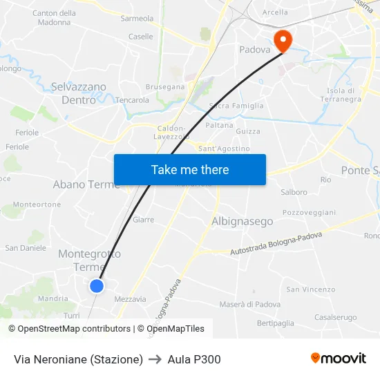 Via Neroniane (Station) to P300 Hall map