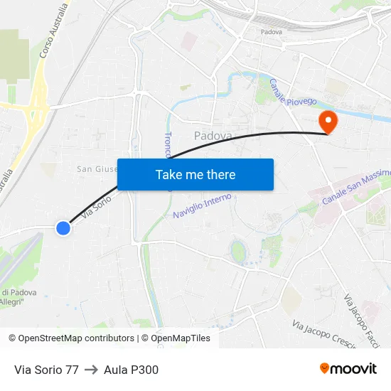 Sorio Street 77 to P300 Hall map