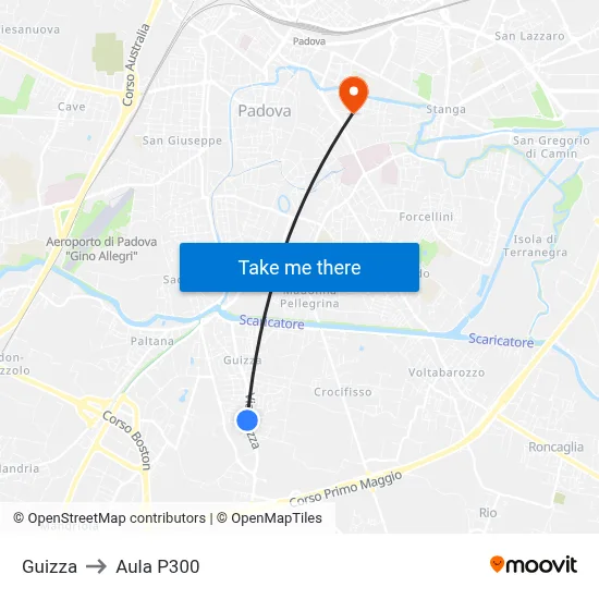 Guizza to P300 Hall map