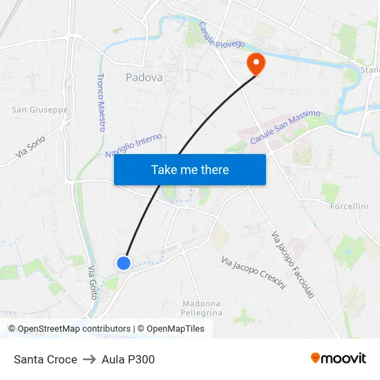 Santa Croce to P300 Hall map
