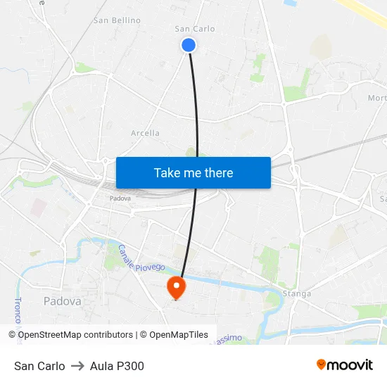 San Carlo to P300 Hall map