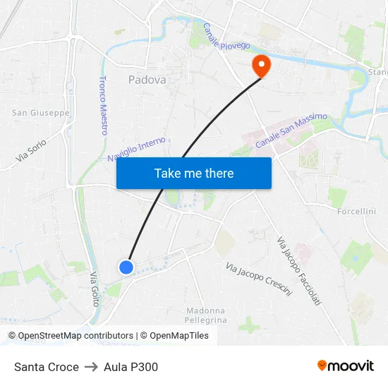 Santa Croce to P300 Hall map