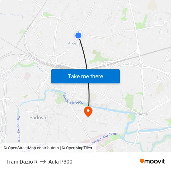 Tram Dazio R to P300 Hall map