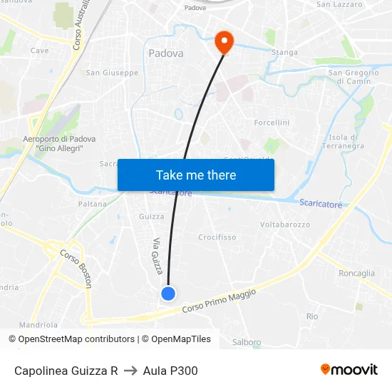 Guizza Terminal R to P300 Hall map