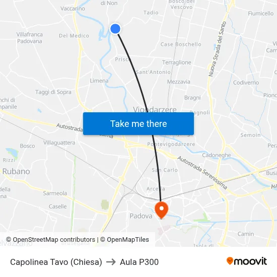 Tavo Terminal (Church) to P300 Hall map