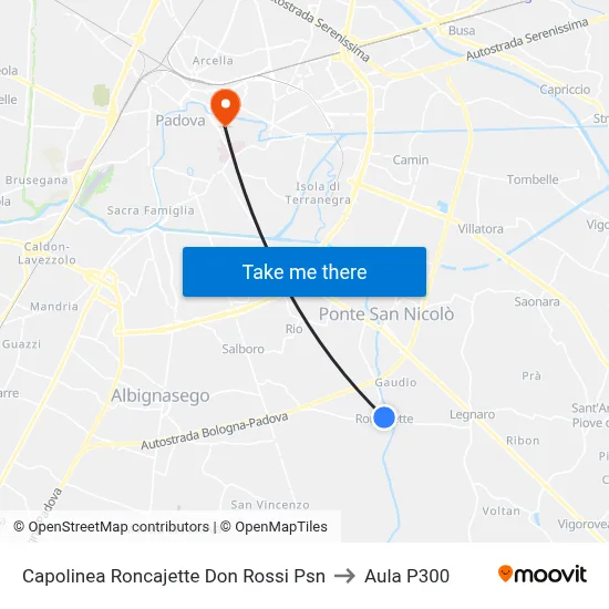 Roncajette Don Rossi Terminal Psn to P300 Hall map