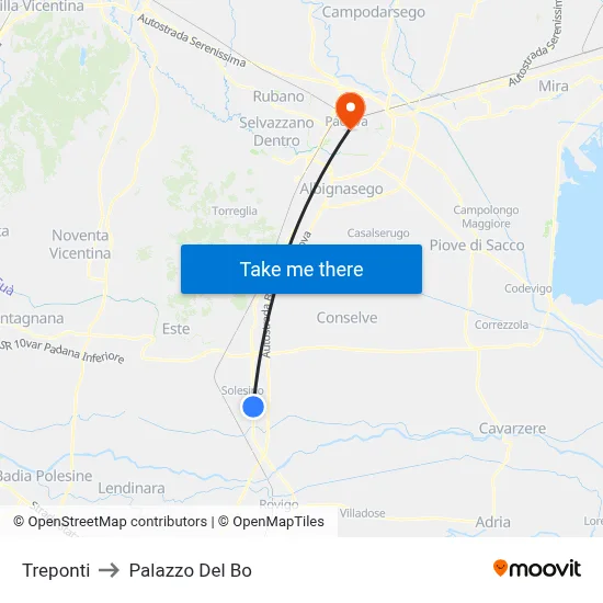 Three Bridges to Palazzo Del Bo map