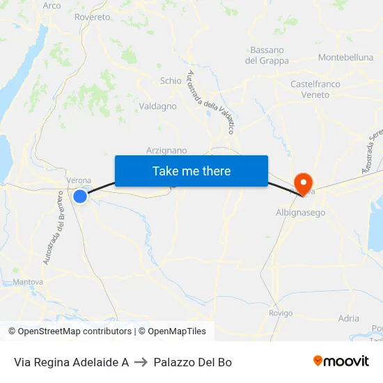 Regina Adelaide Street A to Palazzo Del Bo map