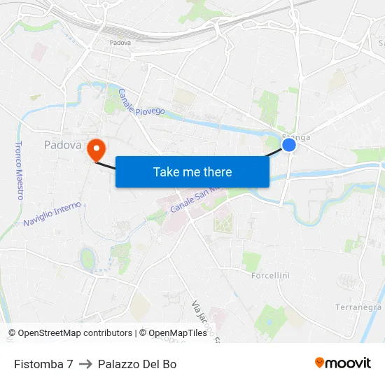 Fistomba 7 to Palazzo Del Bo map