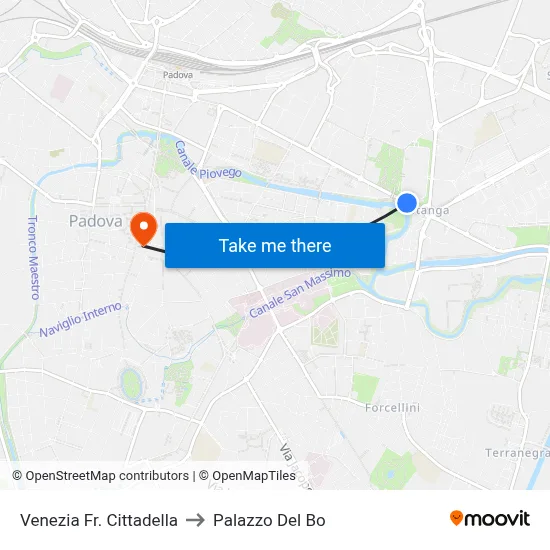 Venezia Fr. Cittadella to Palazzo Del Bo map