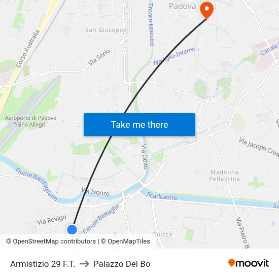 Armistice 29 to Palazzo Del Bo map