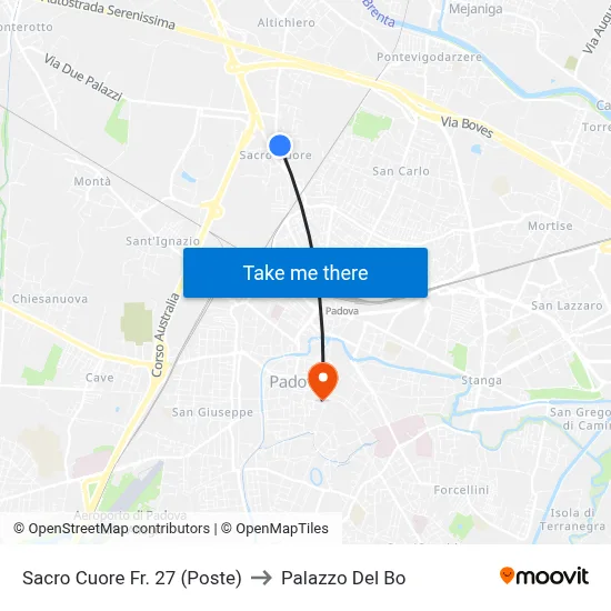 Sacred Heart Fr. 27 (Post Office) to Palazzo Del Bo map