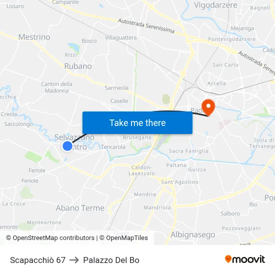 Scapacchiò 67 to Palazzo Del Bo map