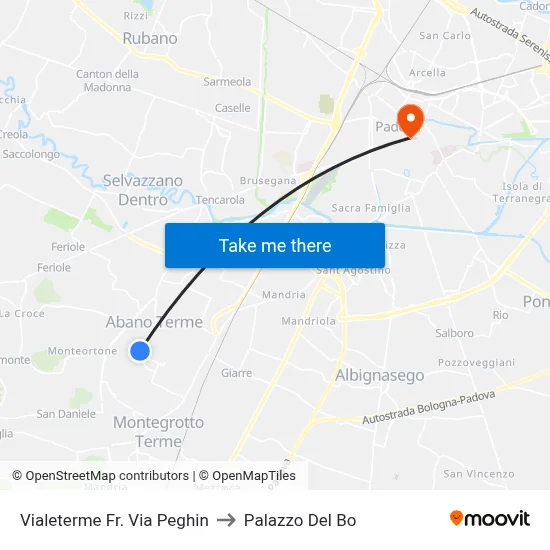 Vialeterme Near Via Peghin to Palazzo Del Bo map