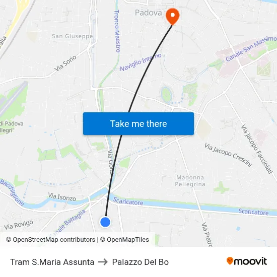 Santa Maria Assunta Tram to Palazzo Del Bo map