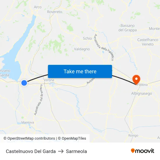 Castelnuovo Del Garda to Sarmeola map