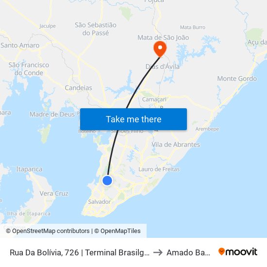 Rua Da Bolívia, 726 | Terminal Brasilgás to Amado Bahia map