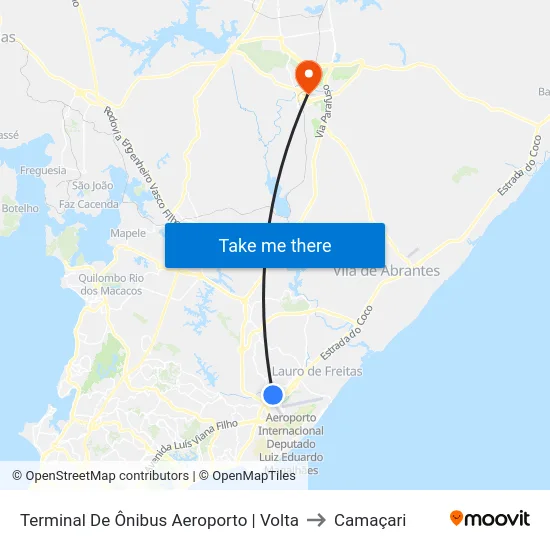 Terminal De Ônibus Aeroporto | Volta to Camaçari map