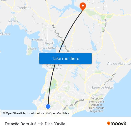 Estação Bom Juá to Dias D'Avila map