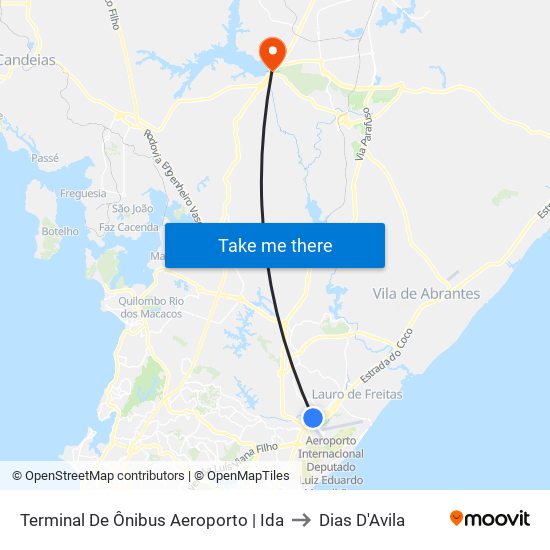 Terminal De Ônibus Aeroporto | Ida to Dias D'Avila map