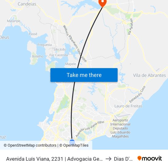 Avenida Luís Viana, 2231 | Advogacia Geral Da União to Dias D'Avila map