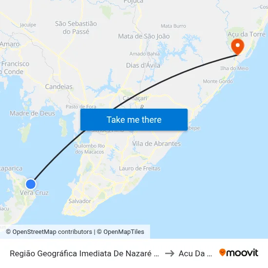Região Geográfica Imediata De Nazaré – Maragogipe to Acu Da Torre map