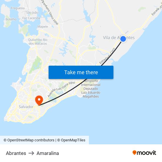 Abrantes to Amaralina map