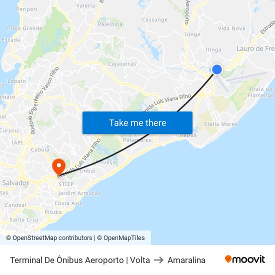 Terminal De Ônibus Aeroporto | Volta to Amaralina map