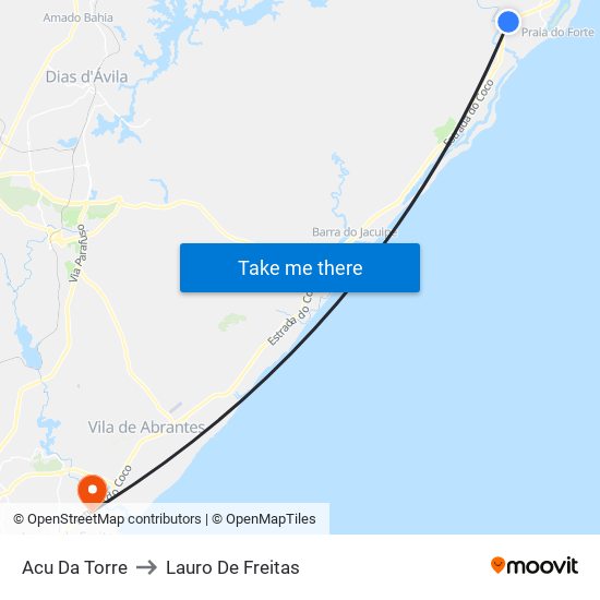Acu Da Torre to Lauro De Freitas map