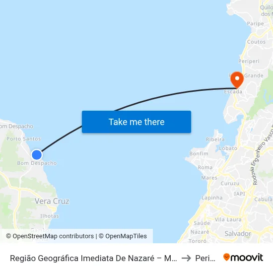 Região Geográfica Imediata De Nazaré – Maragogipe to Periperi map