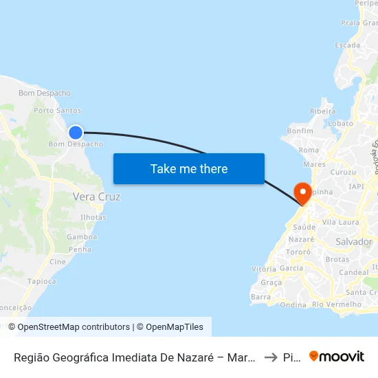 Região Geográfica Imediata De Nazaré – Maragogipe to Pilar map