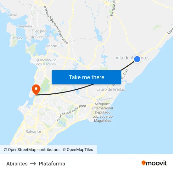 Abrantes to Plataforma map
