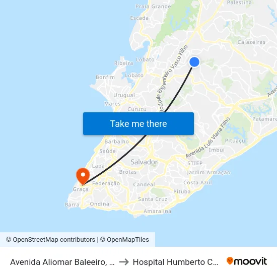 Avenida Aliomar Baleeiro, 147 | Assaí to Hospital Humberto Castro Lima map