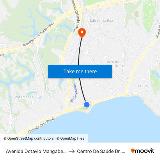 Avenida Octávio Mangabeira, 11905 | Atakarejo to Centro De Saúde Dr. Orlando Imbassahy map