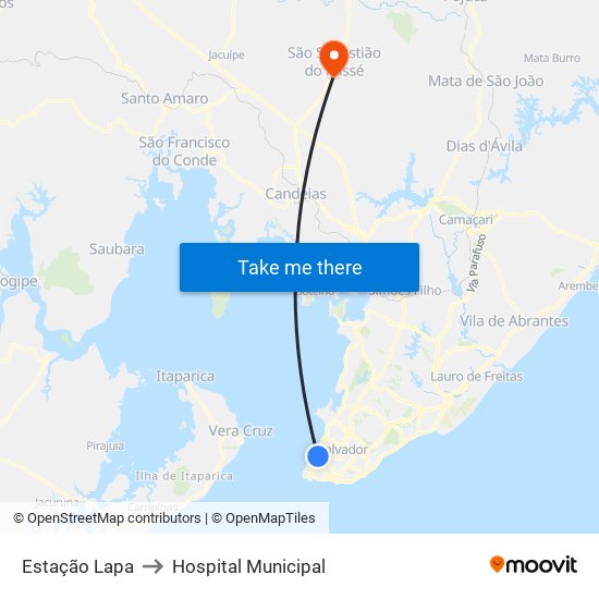 Estação Lapa to Hospital Municipal map