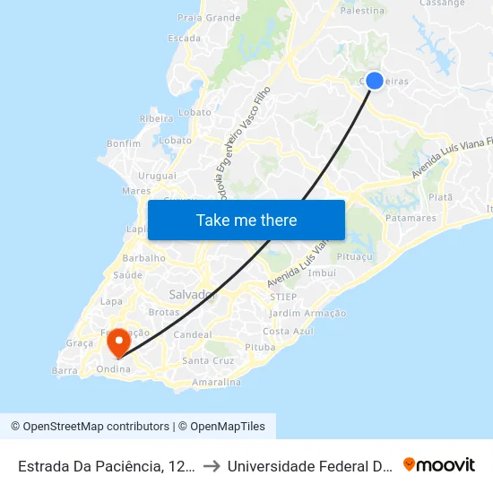 Estrada Da Paciência, 1260 | Ida to Universidade Federal Da Bahia map