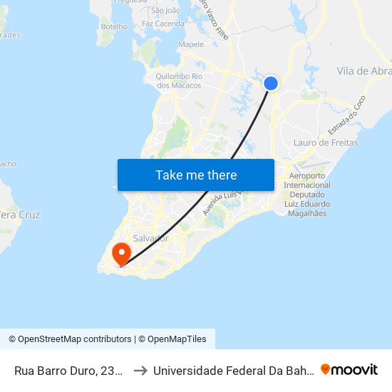 Rua Barro Duro, 2370 to Universidade Federal Da Bahia map