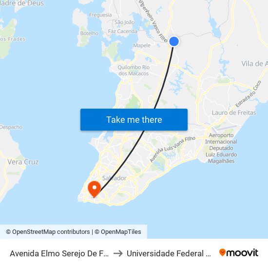 Avenida Elmo Serejo De Farias, 10 to Universidade Federal Da Bahia map