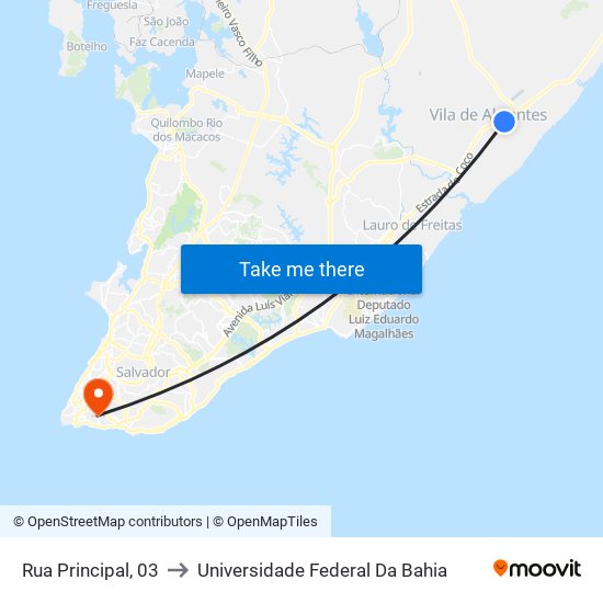 Rua Principal, 03 to Universidade Federal Da Bahia map