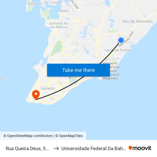 Rua Queira Deus, 517 to Universidade Federal Da Bahia map