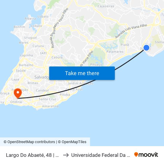 Largo Do Abaeté, 48 | Volta to Universidade Federal Da Bahia map