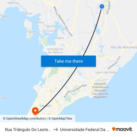 Rua Triângulo Do Leste, 123 to Universidade Federal Da Bahia map