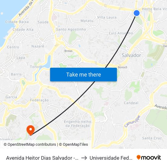 Avenida Heitor Dias Salvador - Bahia 40253 Brasil to Universidade Federal Da Bahia map