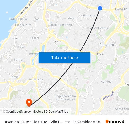 Avenida Heitor Dias 198 - Vila Laura Salvador - Ba Brasil to Universidade Federal Da Bahia map