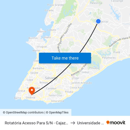 Rotatória Acesso Para S/N - Cajazeiras Salvador - Ba 41340-050 Brasil to Universidade Federal Da Bahia map