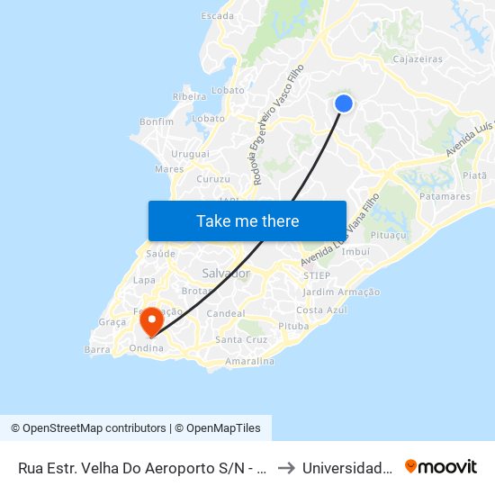 Rua Estr. Velha Do Aeroporto S/N - Sete De Abril Salvador - Ba 41301-110 Brasil to Universidade Federal Da Bahia map